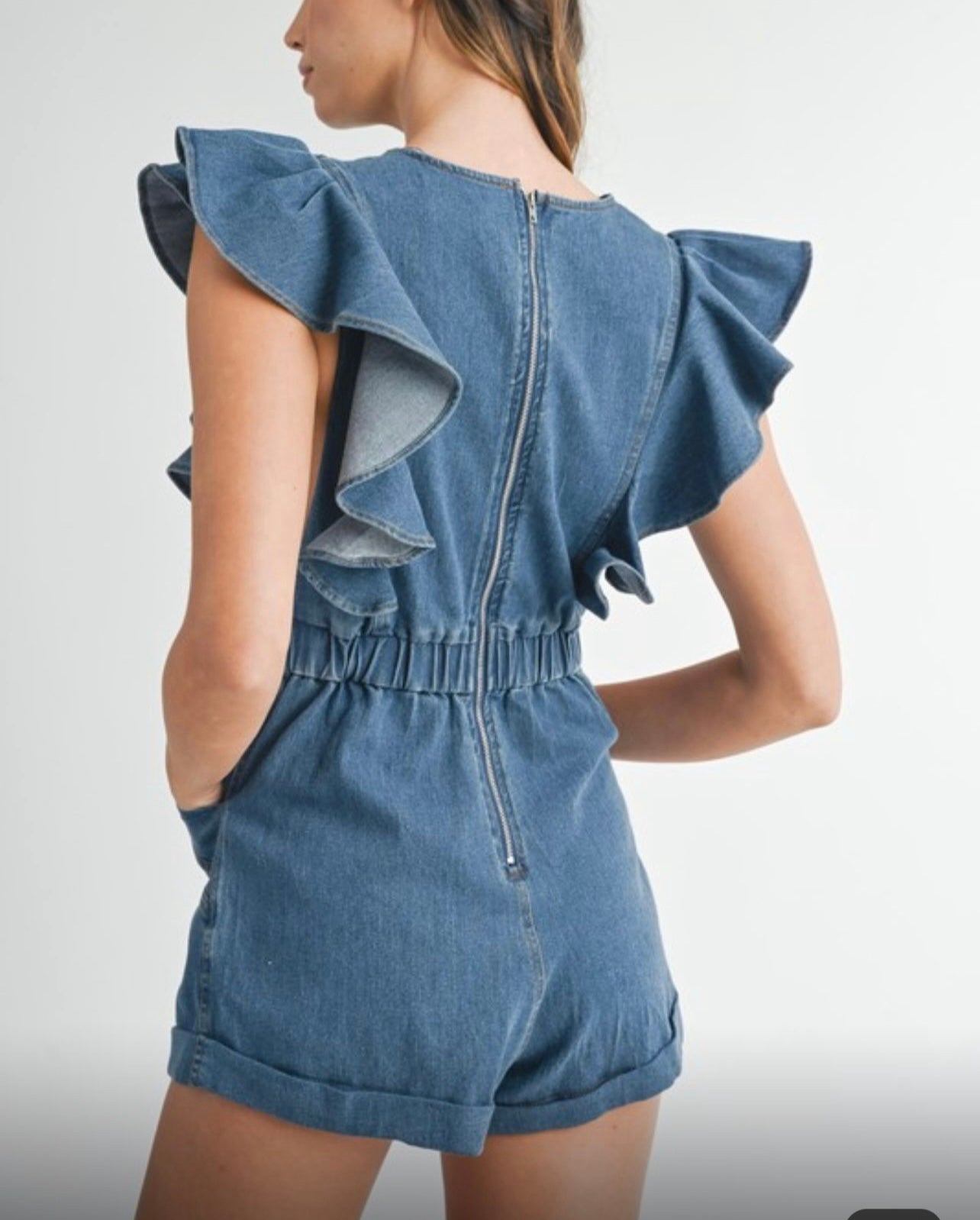 Denim Short Romper
